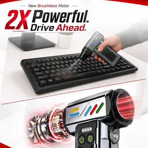Image of Autofy MAG-I Cordless Turbo Fan Air Duster - Vacuum Cleaner - Portable Handheld Air Blower - Powerful 140000 RPM 8000mAH Battery - Dust & Leaf Blower - Clean Computer Car Backyard - Adjustable Speed