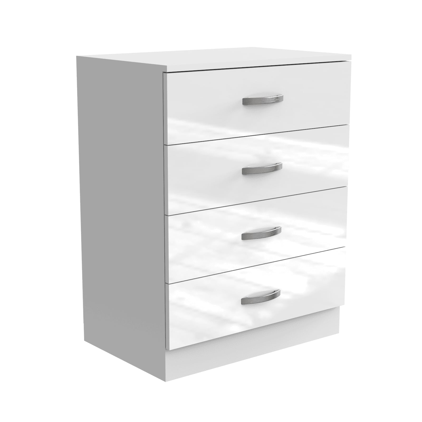 Nera Gloss 4 Drawer Chest of Drawers 60cm Width, Dresser Drawers for Bedroom Storage Unit (Gloss White(Matt White))