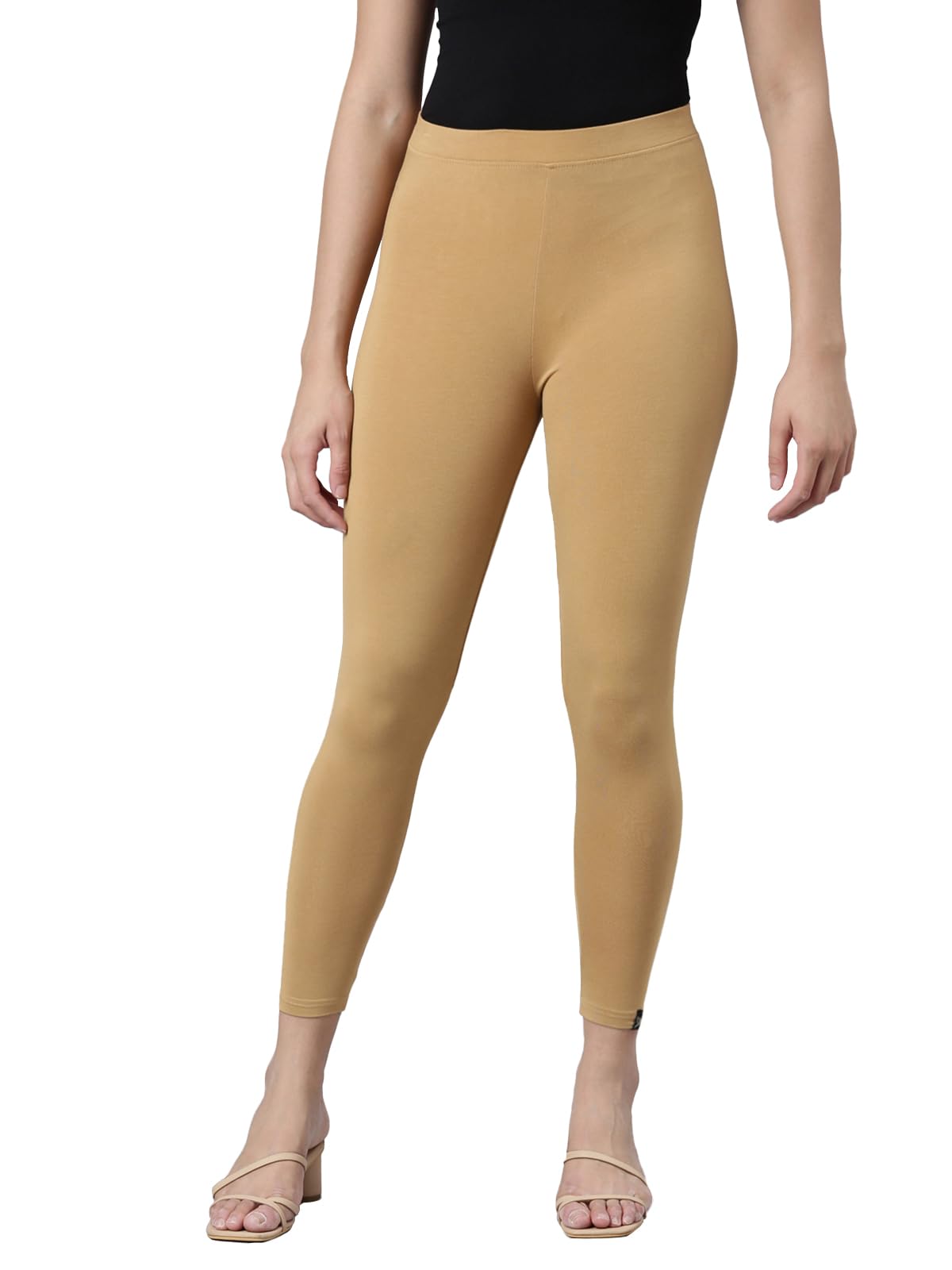 TWIN BIRDS Tailored Cut & Classic Fit Stretchable Viscose Elasthane Fabric Mid-Rise Skinny Fit High Ankle Length/Cropped Length Leggings for Women