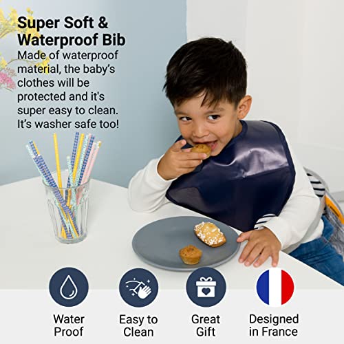 BabyToLove Set of 2 Bibs | Soft & Waterproof with a Hook & Loop Closure | Infant & Toddler Mealtimes2