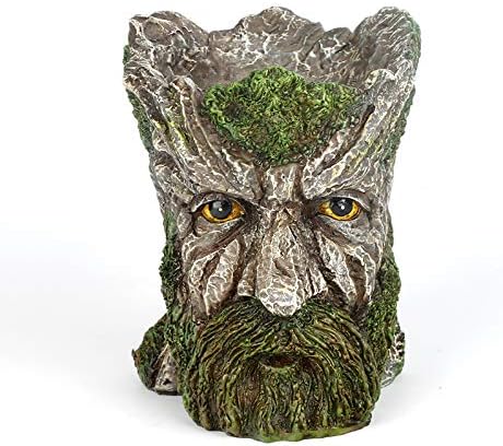 Youfui Funny Planter Head Planter with Drainage Hole Resin Plant Pot Pencil Holder Desk Storage(Mustache Man) - Image 3