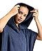 ARENA Unisex Adult Hooded Poncho Cotton Swim Towel Changing Bathrobe for Pool Beach Vacation, Kangaroo Pocket, Gray Blue, Medium
