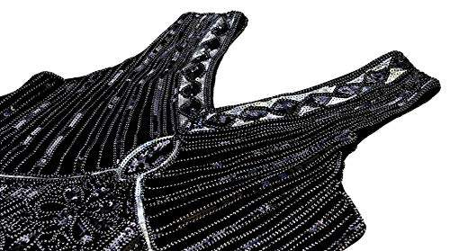 Women 1920s Short Prom Dresses V Neck Sequins Cocktail Flapper Plus Dress 20s Accessories Set3