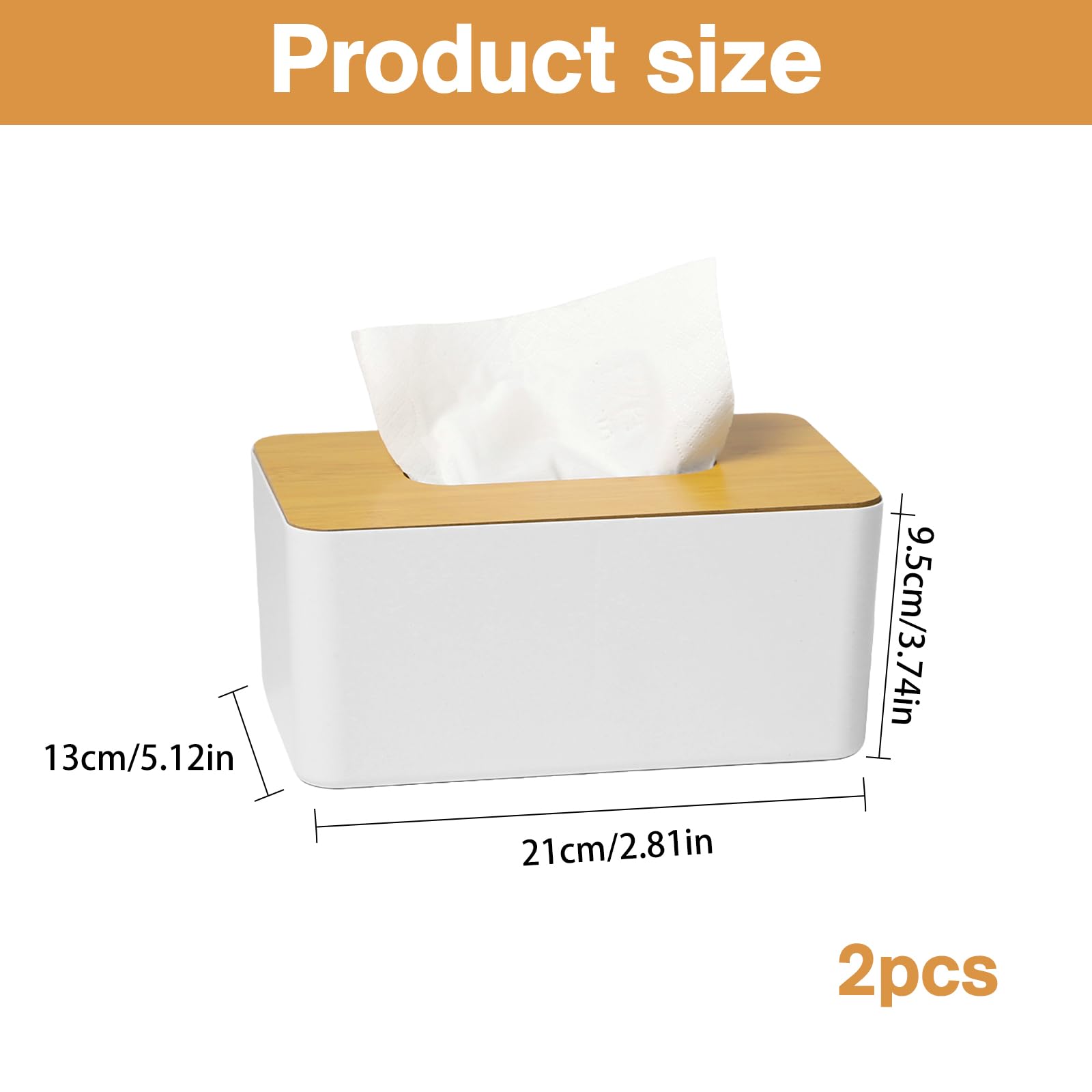 2 Pezzi Porta Fazzoletti con Coperchio in Bambù Scatola per Fazzolettis con Coperchio in Bambù Scatola per Fazzoletti Rettangolari 21*13*9.5cm Portafazzoletti Bagno pir Soggiorn,Ufficio,Cucina