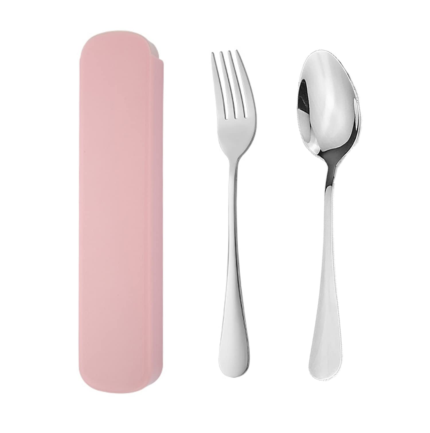 Fork Set, Stainless Steel Dinner Forks 2 Piece Portable Cutlery Set Travel Cutlery Stainless Steel Cutlery Set with Case