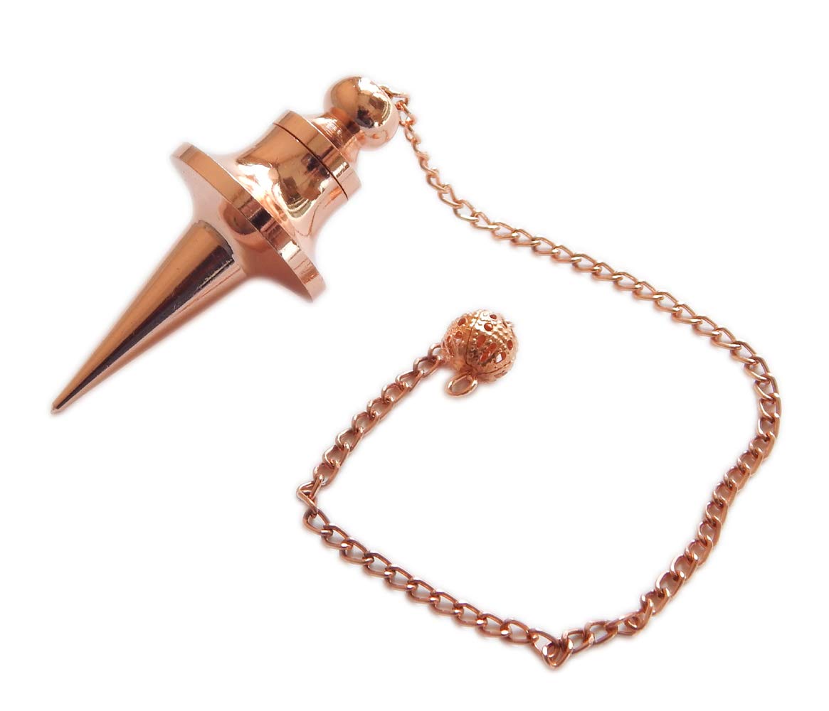 MyhealingworldLong Cone Point Copper Metal Openable Disc Pendulum. Pendulum for Dowsing & Divination.