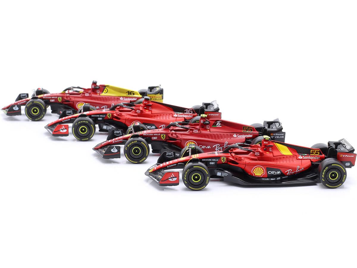 BBURAGO Gift Pack 4 Ferrari SF-23 F1 - Modellini Scala 1:43, Ufficiali - Foto 7