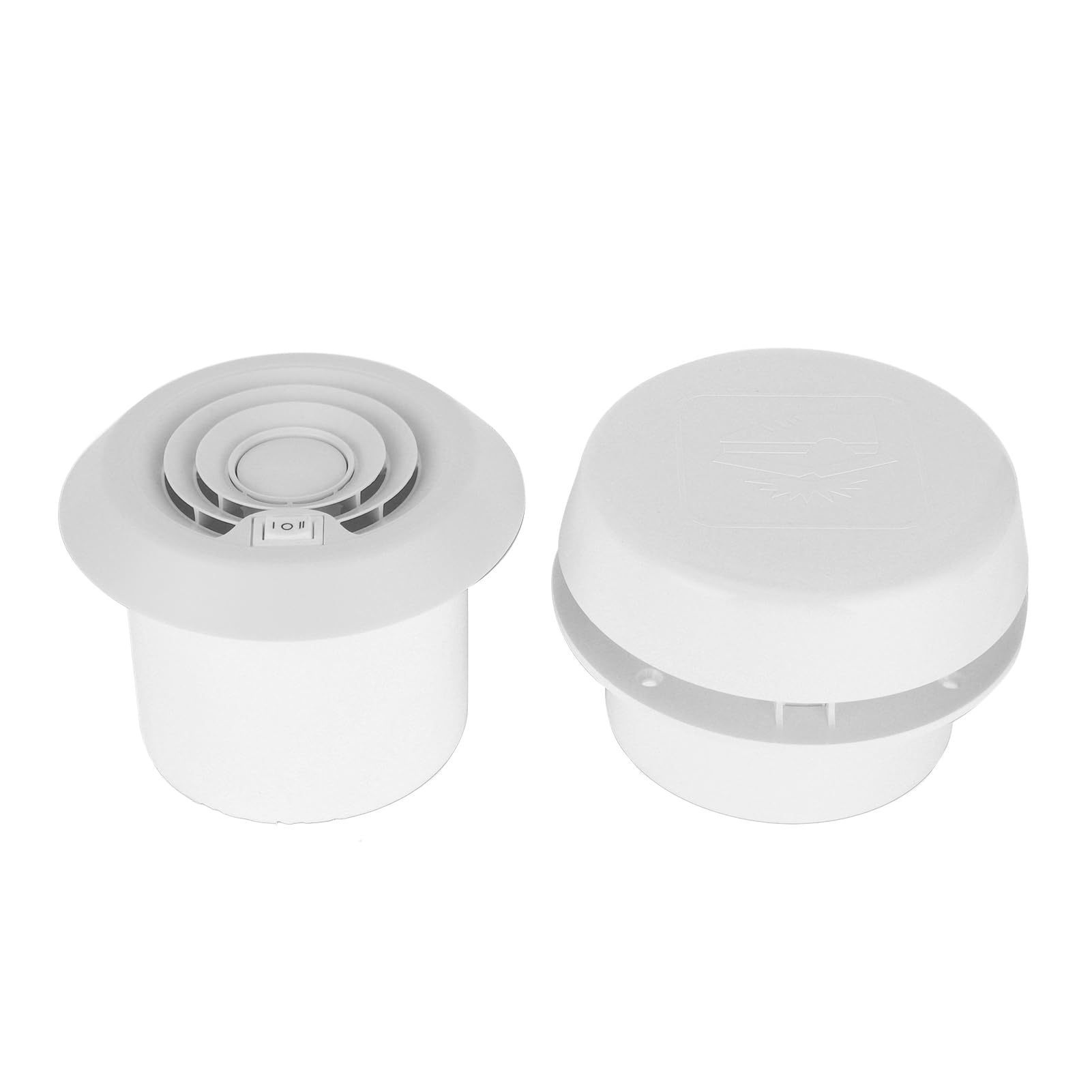 Jiawu Extractor de Aire, 12 V 200 CFM Fuerte Viento Silencioso Funcionamiento RV Ventilador, Ventilador Silencioso con Filtro a Prueba de Polvo a Prueba de Insectos para RV Barco Hogar Baño Cocina