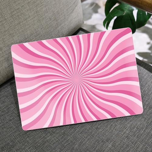 Image of MEEgoodo Case for M5 /M4 /M3 /M2 MacBook Air 13 inch 2026 2025 2024 2022, Fit Model A3449 /A3240 /A3113 /A2681, Case Compatible with MacBook Air 13.6-inch, Pink & White Swirl