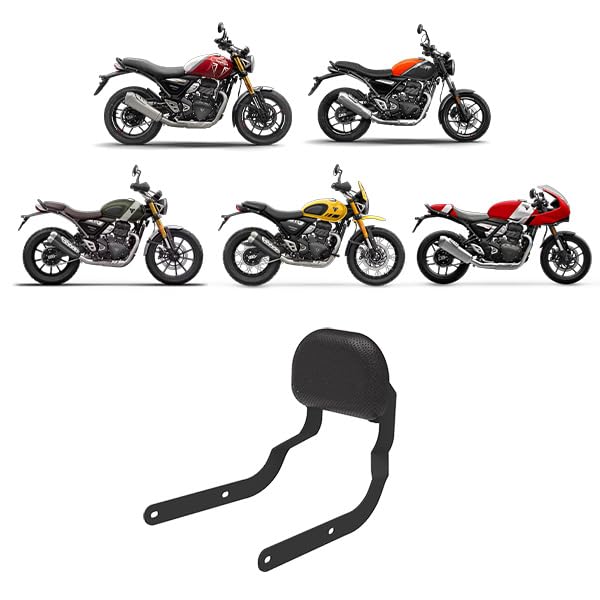 Image of Back Rest Compatible With Triumph Speed 400 | speed T4 | Scrambler 400X | Scrambler 400XC | Thruxton (Black, Pack of 1)