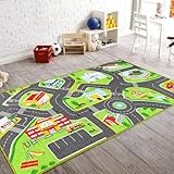 Booooom Jackson Car Rug City Life Great for Kids Toy Cars, Play Learn and Have Fun Safely - Kids Rug Baby Children Educational Road Traffic Play Mat for Bedroom Play Room Game Safe Area(39.37X79 Inch)