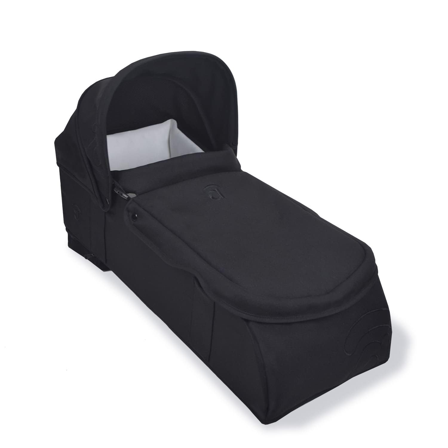Asalvo CARRYCOT Capazo para Silla Doble Bro, Asas de Transporte, Capota con ventilación, Plegado Compacto, Colchón Incluido, Desde 0 Meses hasta 9kg, Negro