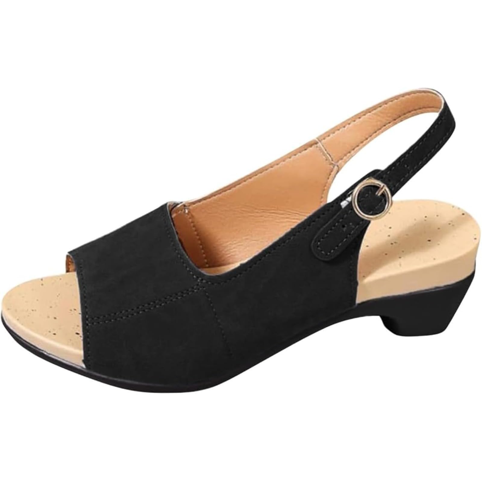 Podiflex - Sandalias ortopédicas de verano para mujer, con puntera abierta, puntera abierta, tacón bajo, puntera abierta, con talón bajo, zapatos de playa