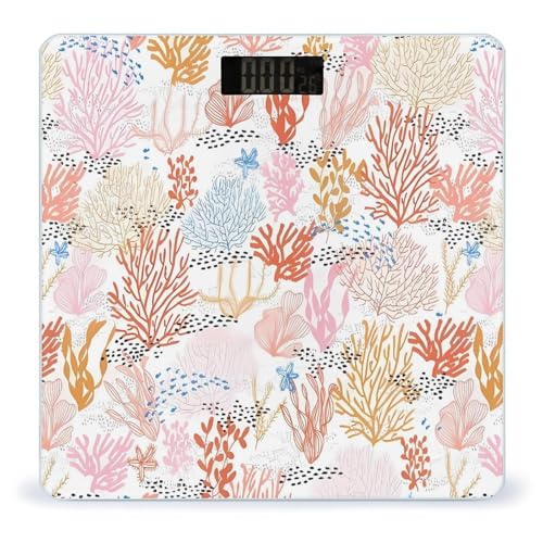 Báscula digital coral reef para peso corporal con pantalla LED miniatura 1