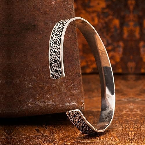 Silbernes Herrenarmband. Manschettenarmband für Männer. Manschetten-Armreif. Personalisiertes Herrenarmband mit Gravur. Dicke Manschette Männer. Custom Jahrestag Silber Geschenk für Männer.