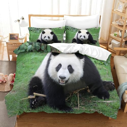 Housse de couette panda hypoallergénique en microfibre douce et résistante 135x200