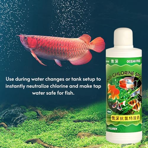 Image of Ocean Free 240Ml Anti-Chlorine Aquarium Water Conditioner - Instantly Removes Chlorine & Chloramine | Safe for Fish, Shrimp & Plants | Freshwater & Saltwater Use