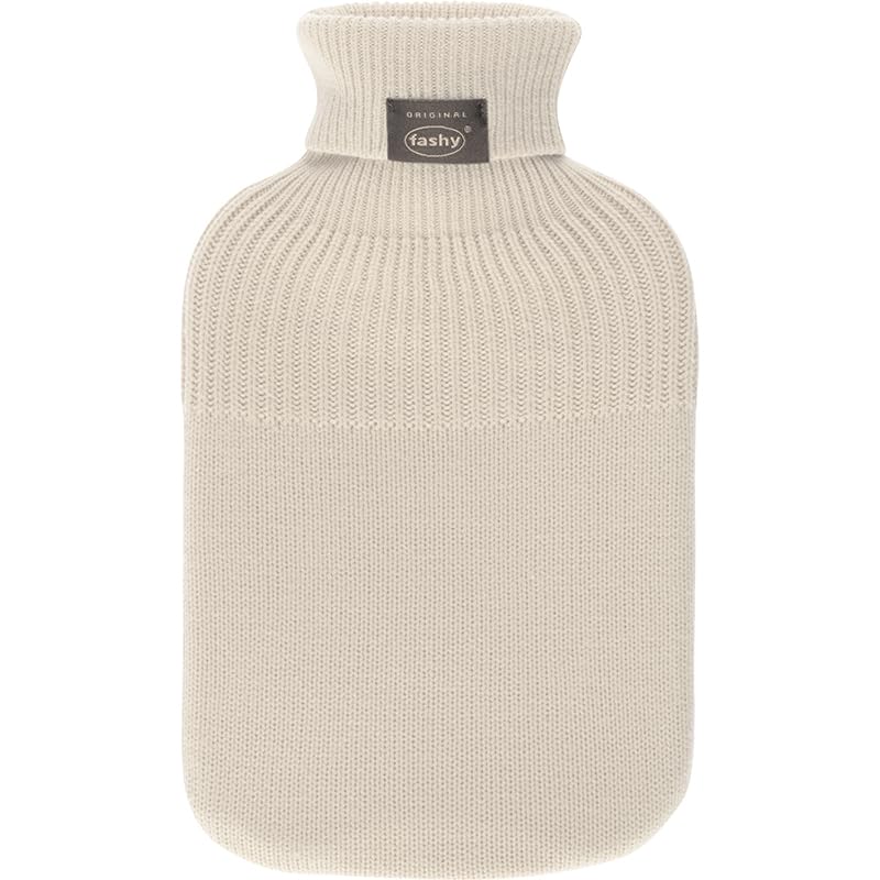 Fashy Wärmflasche 2,0 L mit Strickbezug, Beige