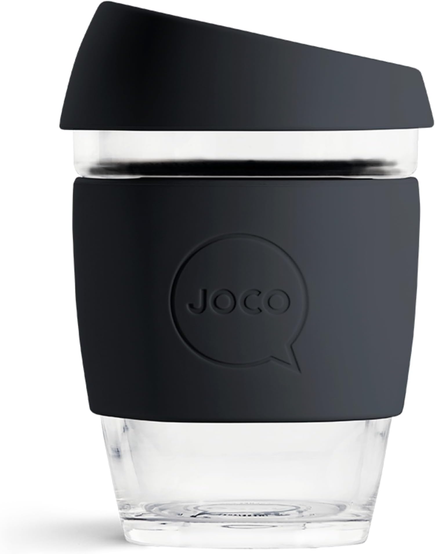 JOCO Cup 12oz - Eco-innovative Borosilicate Glass Reusable Classic Cup - (Ultra Black)