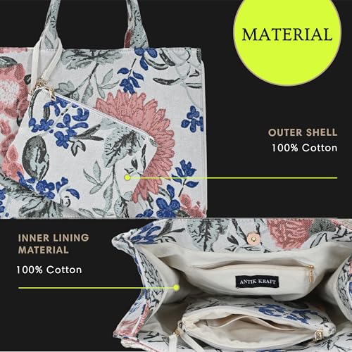 Bolso Mujer Tote 2 en 1 Antik Kraft Isabella Algodón miniatura 5