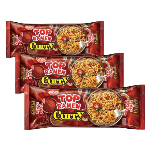 Image of Top Ramen Instant Noodles Curry Veg 280g | Flavorful Curry Veg Noodles, Quick Spicy Meal, Perfect for Veggie Lovers, 280 gm (Pack of 3)