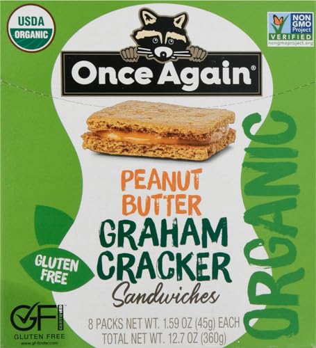 Once Again, Sandwich Graham Cracker Peanut Butter Organic, 1.59 Ounce, 16 Pack image 4