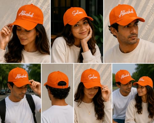 Image of AICA Personalised Name Cotton Cap for Men & Women � Black, Free Size | Gifts for Men & Women