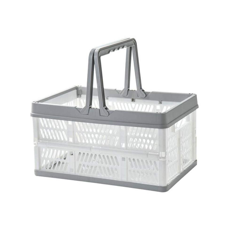 1pc Folding Storage Basket Portable Food Snack Storage Basket Picnic Shopping Convenient Hand Basket Home
