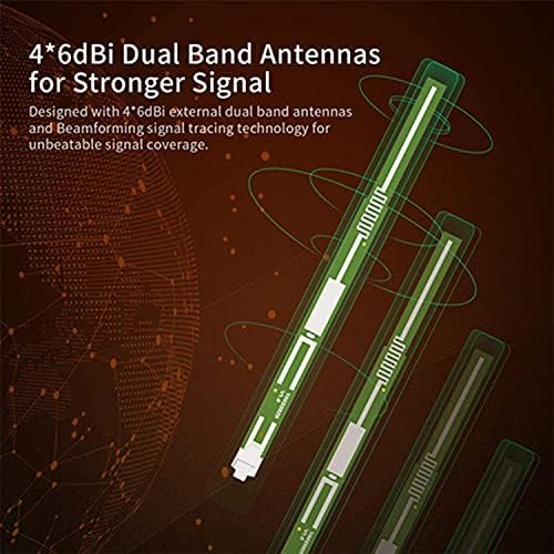 Tenda AC8 Gigabit Wi-Fi Router - AC1200 Dual Band Gigabit 867Mbps/5G + 300Mbps/2.4G, 4 Gigabit LAN Ports, 4 6dBi Antenna, APP Management, Guest Wi-Fi, IPV6