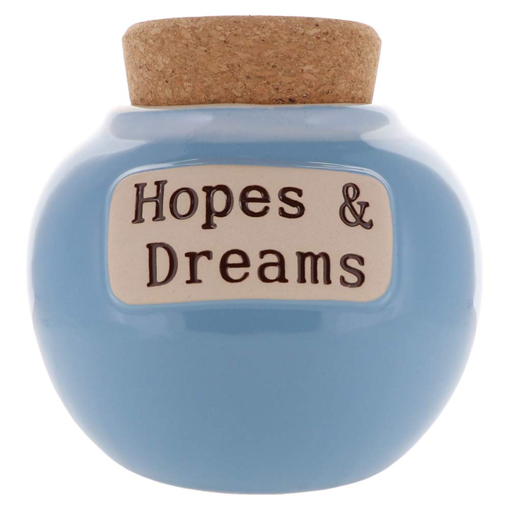 Cottage Creek Piggy Bank, Hopes And Dreams Coin Bank, Round Ceramic Hopes And Dreams Candy Jar, Hopes Jar Dreams Jar [Blue]