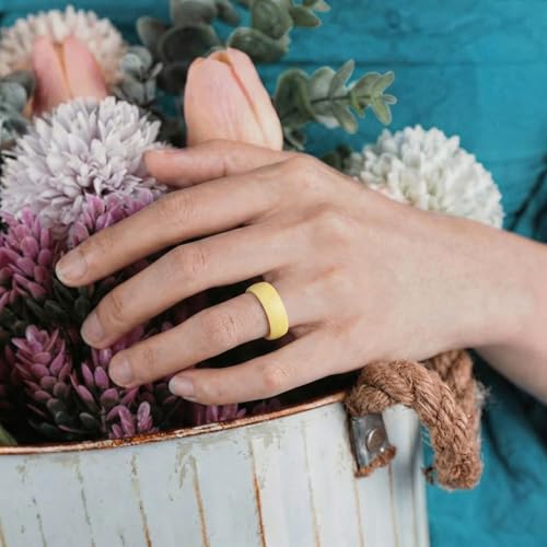 Image of Egnaro 4 /5 /8 Variety Multipack Ergonomic Breathable Bridal Rings Sets, 6mm Wide - 2mm Thick Rubber Wedding bands women, silicone Rings for her with Half Size