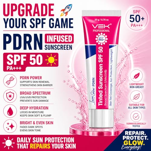 Image of PDRN Repair Tinted Sunscreen SPF 50+ | Broad Spectrum UVA /UVB Protection | Skin Repair Formula with Natural Tinted Coverage | Lightweight, Non-Greasy Daily Wear for Even, Glowing Skin Tone | 20g (Pack of 1)