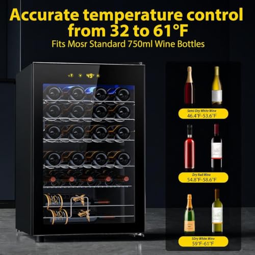 Image of Electactic 37-Bottle Freestanding Wine Cooler Refrigerator, 4.5 Cu. Ft