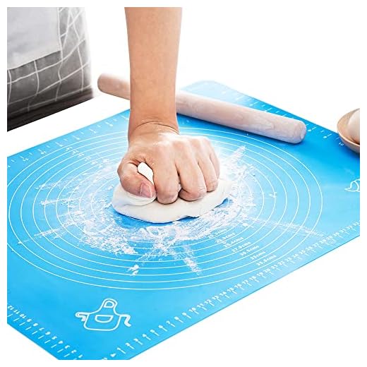 LIMNUO Silicone Pastry Mat for Pastry Rolling with Measurements, Thick Non Stick Baking Mat with Measurement Fondant Mat, Counter Mat, Dough Rolling Mat