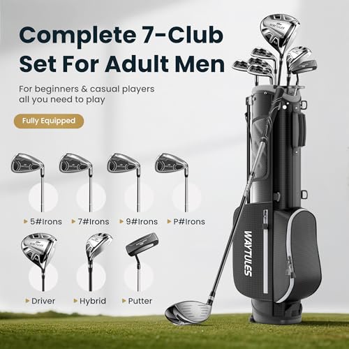 8-Piece Complete Golf Club Set Black