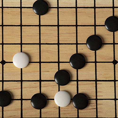 Go Set With Natural Wood Board | Portable 29 X 29Cm (11.4" X 11.4") Set | Complete Set Of 361 Stones | 19X19 Grid Layout, Portable Size For Travel | 2-Player - Classic Chinese Strategy Board Game #TOP3