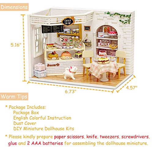 Tukiie Diy Miniature Dollhouse Kit With Furniture, 1:24 Scale Creative Room Mini Wooden Doll House Accessories Plus Dust Proof For Kids Teens Adults(Cake Diary) #TOP5