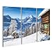 Produktbild islandburner Bild Bilder auf Leinwand Winter-Wunderland Berglandschaft in den Alpen mit traditionellen Berg-Chalets Wandbild Leinwandbild Poster DPU