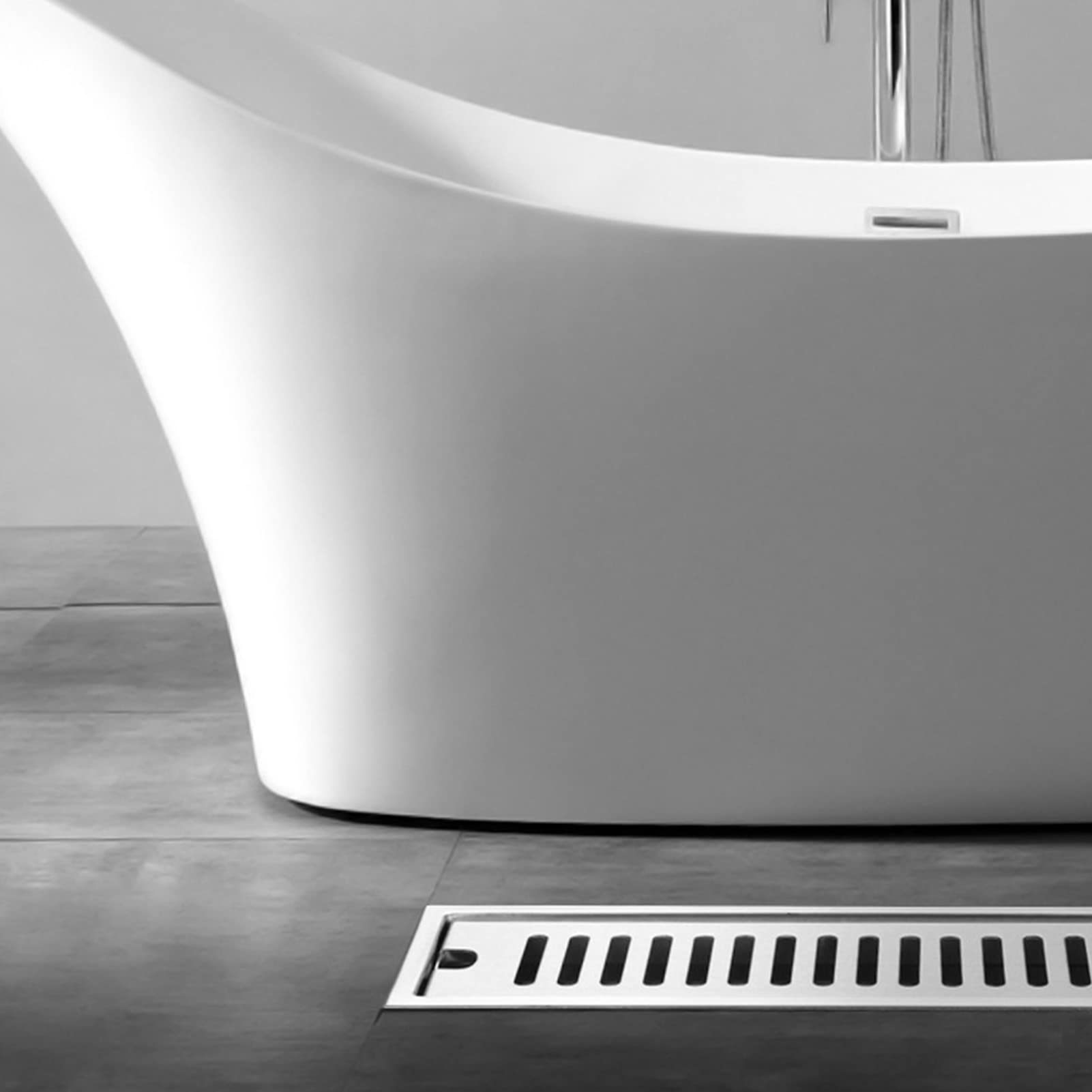 Tissting Desagüe de Ducha, 40cm Trampa para El Cabello Sumidero | Acero Inoxidable con Filtración Doble Sumidero Ducha Sifón y Filtro Desague Ducha para Baño,Cocina y Balcón(Side Drainage)