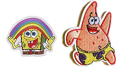 Cartoon Characters Embroidered Iron on Patch Set of 2...