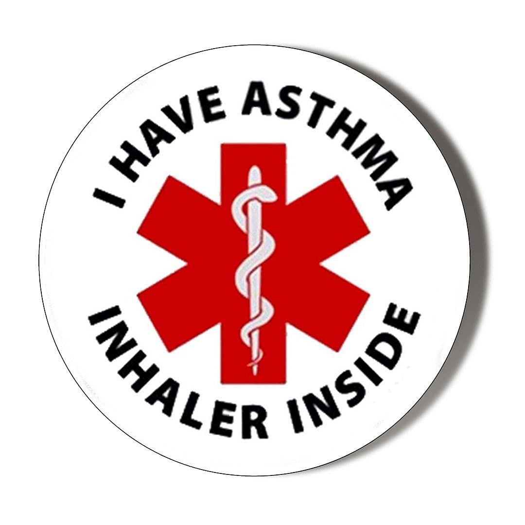 Gift Insanity Multi I Have Asthma Inhaler Inside 10 X 56Mm Vinyl Stickers Pack Of 10