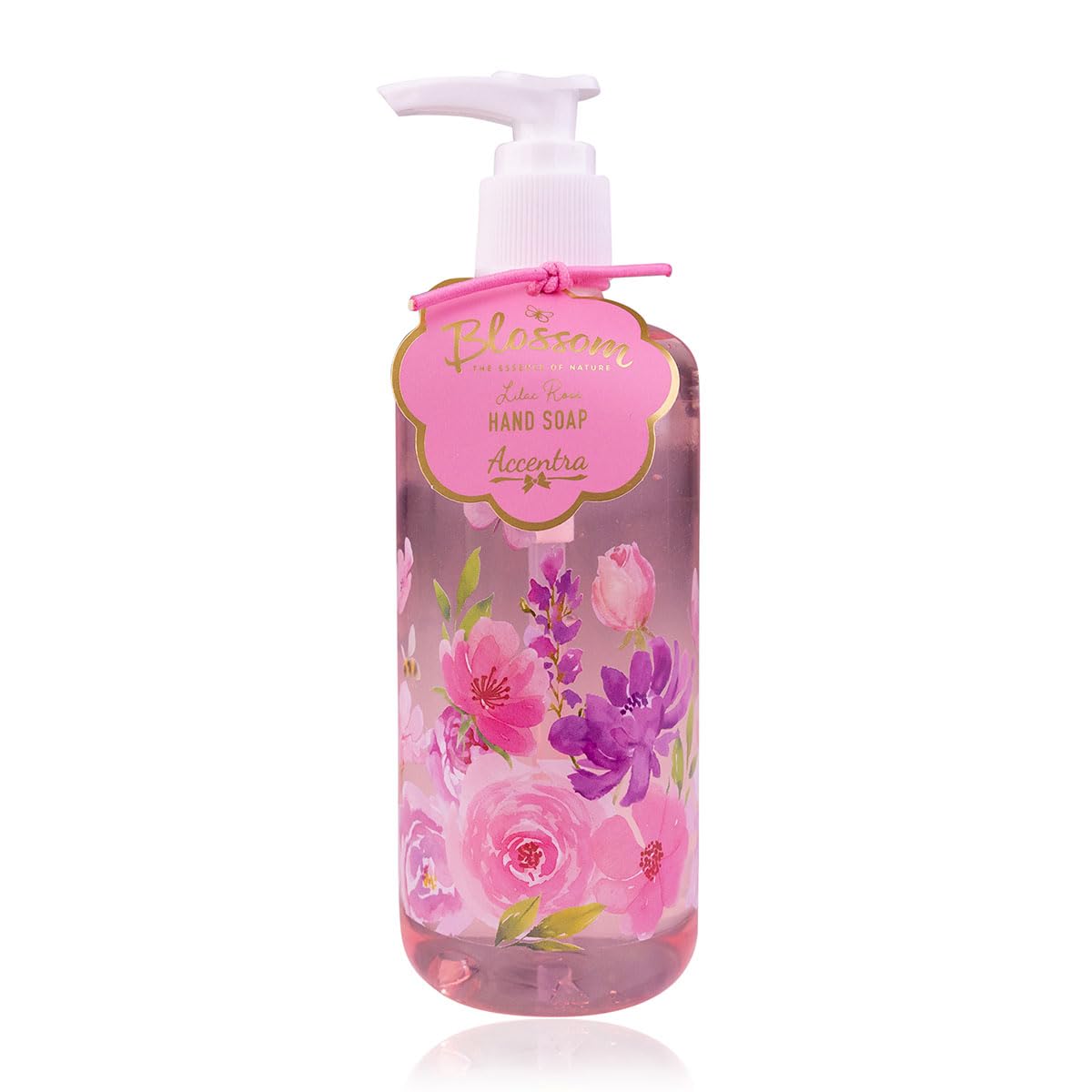 Accentra Dispenser di sapone BLOSSOM 290 ml ricaricabile rosa lilla idea regalo per donne