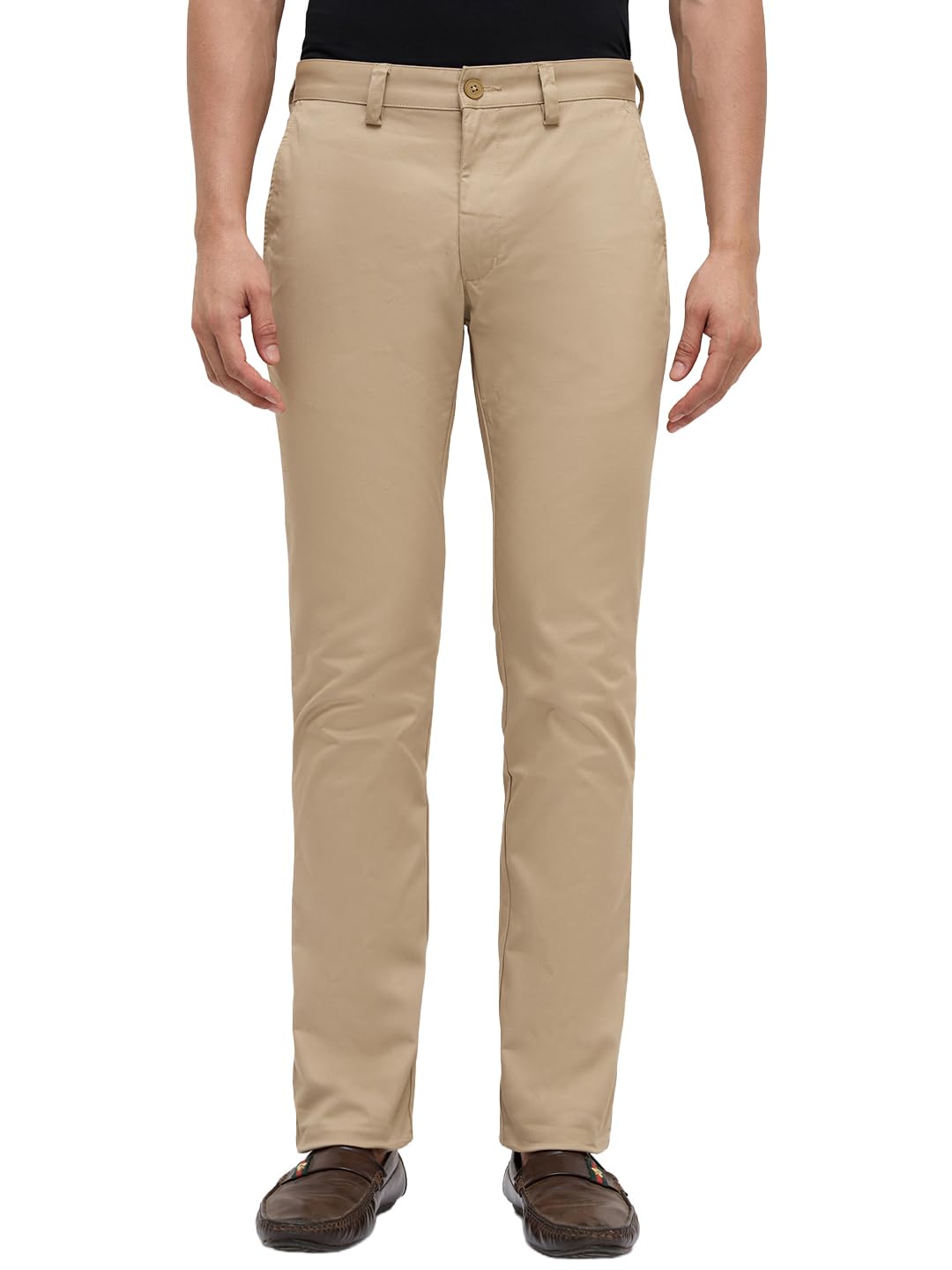park avenue Men Slim Fit Twill Pattern Cotton Elastane Blend Flat Front Casual Chinos-picture-25