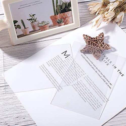Image of OLYCRAFT Acrylic Sheets 20 Packs 6x4 Inch 0.50.9mm Thick Transparent Protective Sheets for Photo Frame Projects Display