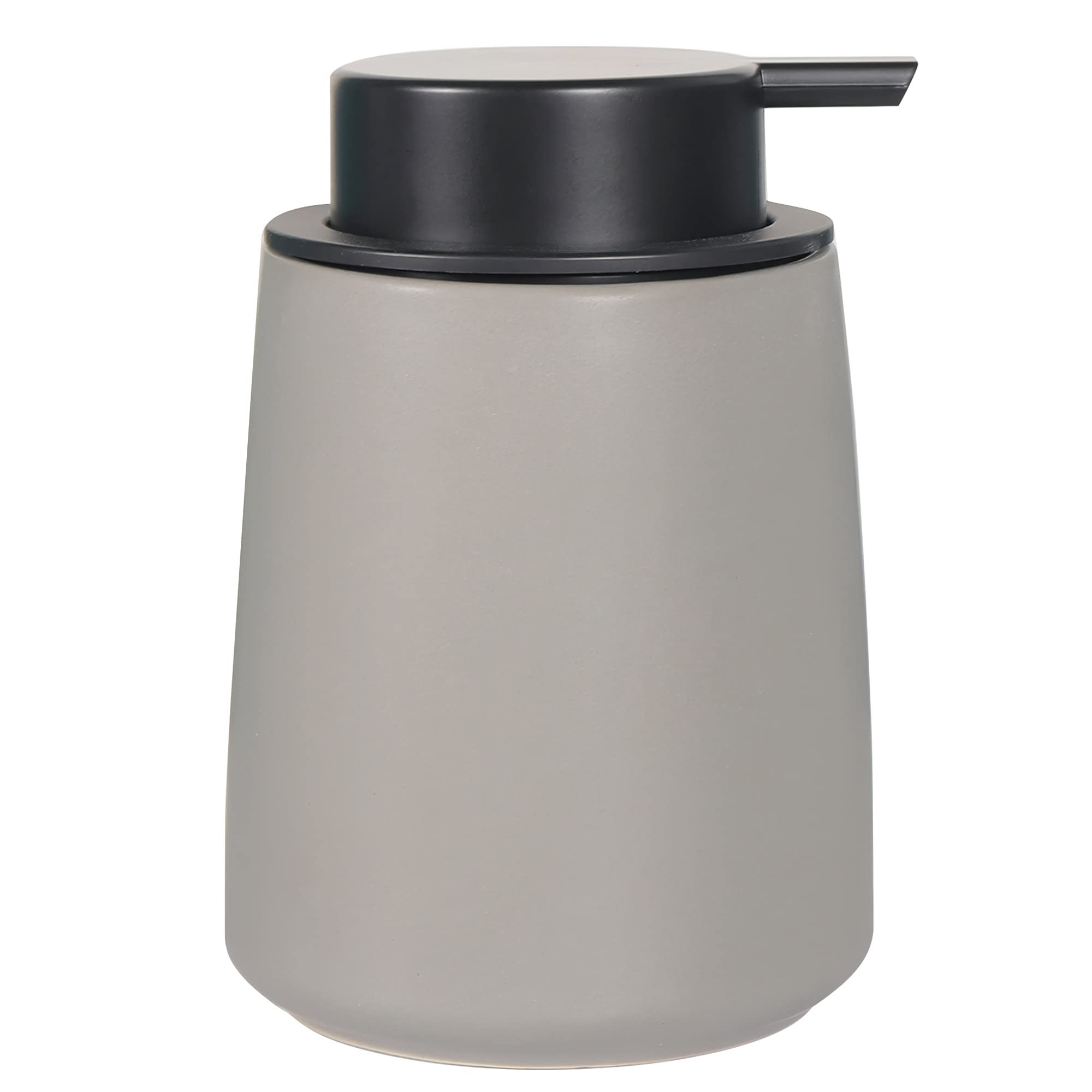 VKAR12OZ/360ML Ceramic Dish Soap Dispenser, Hand Liquid Bottles with Plastic Pump, Matte Refillable Lotion Bottle for Bathroom Countertop/Kitchen Sink (Grey)