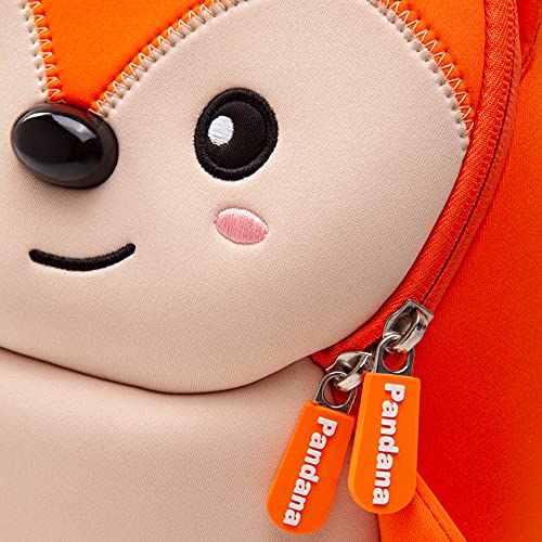 Pandana Kinderrucksack Felix Fuchs mit Brustgurt für Jungen und Mädchen ab 2 Jahren für Kindergarten, Kita und Freizeit aus isolierendem atmungsaktiven Neopren