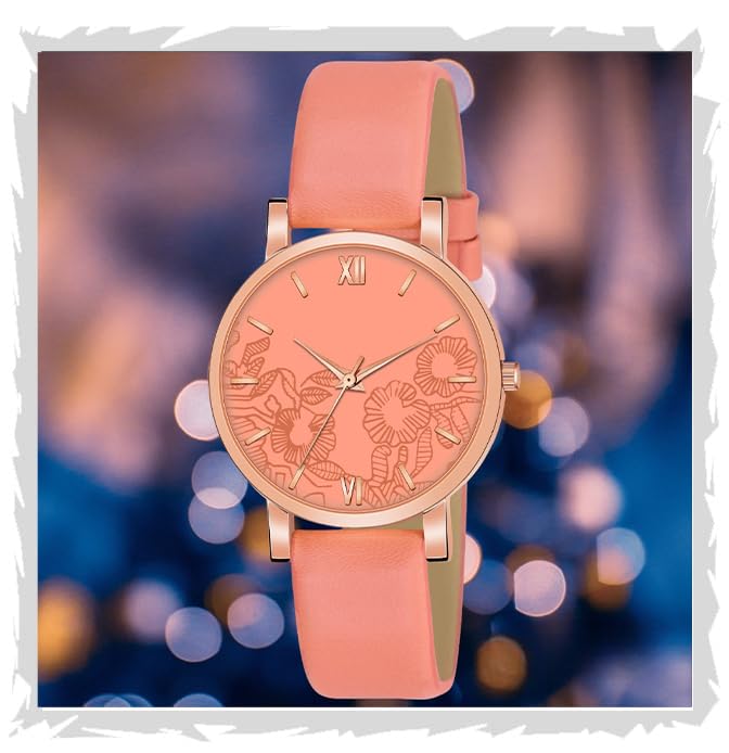 Motu Gaju Analog Orange Dial Leather Strap Watch for Girls for Women Gift for Girls (B0CYX9F7KQ) Amazon Price History, Amazon Price Tracker