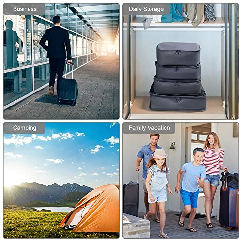 Image of OSDUE Packing Cubes for Suitcases, 6 PCS Travel Luggage Packing Organizers Waterproof Travel Essentials Bag Accessories, Clothes Cosmetics Toiletries Storage Bags, Gray