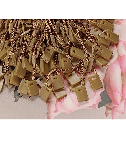 Image of Little Blooms Nylon Square Hang Tag String for Garments [Pack of 1000 pcs] (Brown)