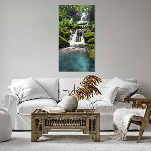 Impression sur toile cascade d'eau art wall decor moderne 65x120